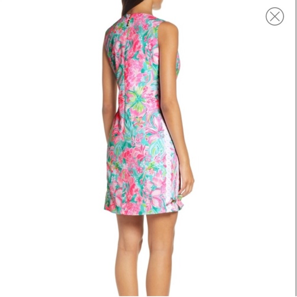 Lilly Pulitzer Mila Hot On The Scene Lilly Lace Detail Stretch Shift Dress 00 - Picture 3 of 13